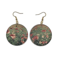 BO Rondes 4cm - Champs de coquelicots et de marguerites