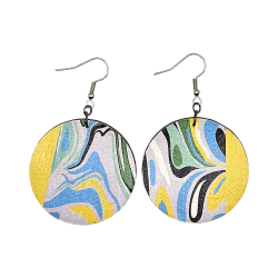 BO Rondes 4cm - Jaune, bleu, vert, gris, noir et blanc