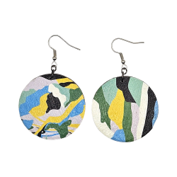 BO Rondes 4cm - Jaune, bleu, vert, gris, noir et blanc