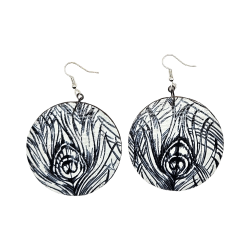 BO Rondes 5cm - Plumes de paon