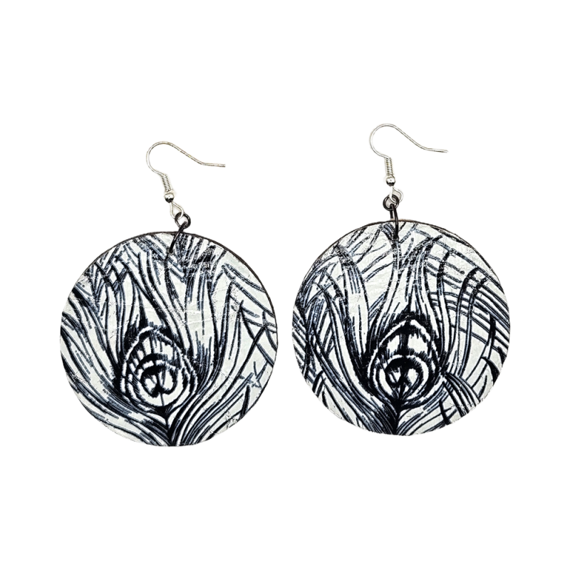 BO Rondes 5cm - Plumes de paon