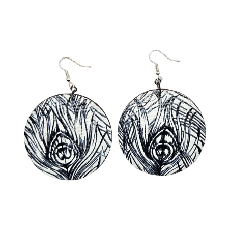 BO Rondes 5cm - Plumes de paon