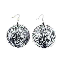 BO Rondes 5cm - Plumes de paon