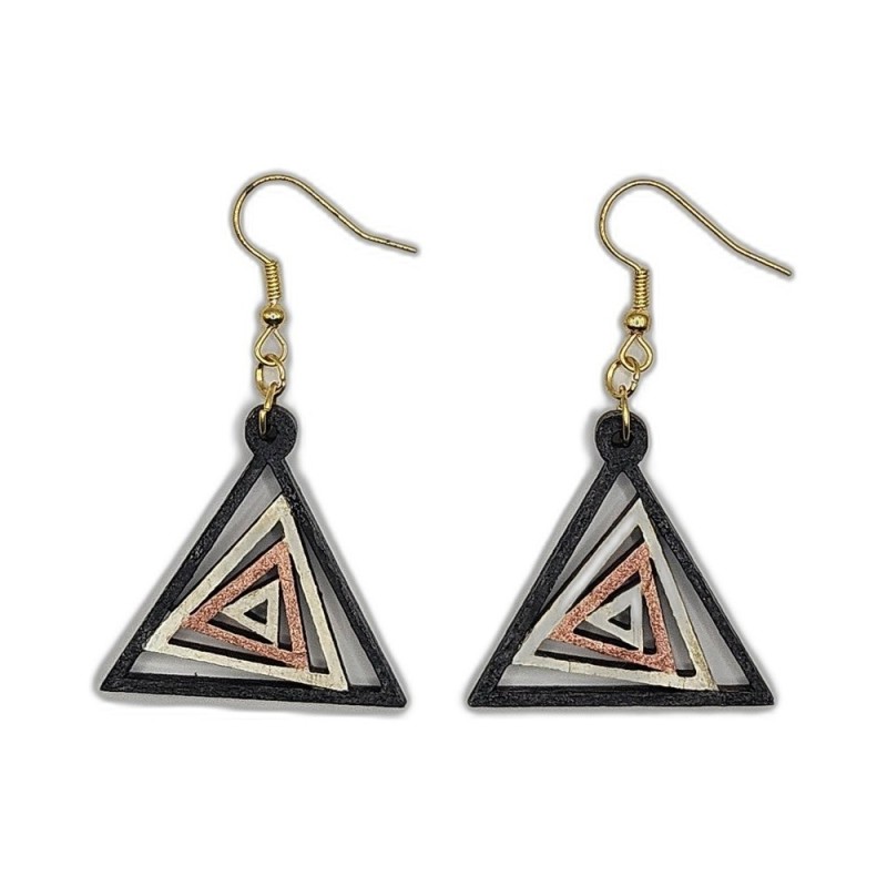 BO Triangle - Noir, argenté, doré, bronze et blanc