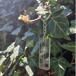 Porte-clés pissenlit transparent