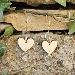 BO Acrylique et bois _ transparence et coeurs