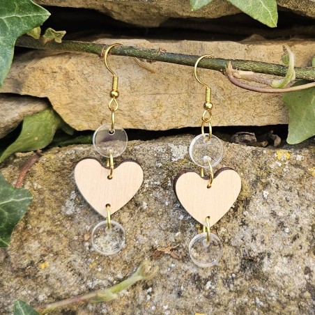 BO Acrylique et bois _ transparence et coeurs