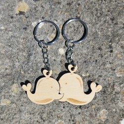 Porte-clés baleines amoureuses