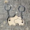 Porte-clés hippopotames amoureux