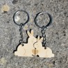 Porte-clés lapins amoureux