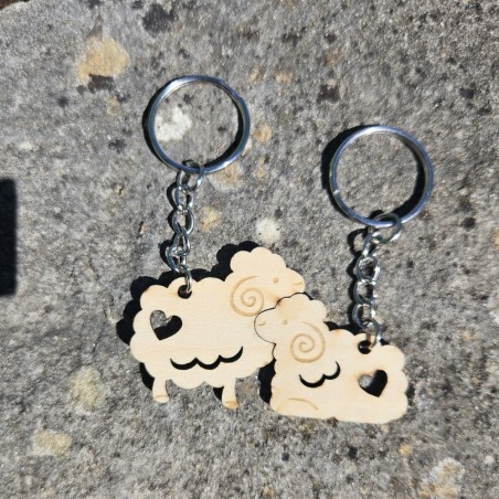 Porte-clés moutons amoureux