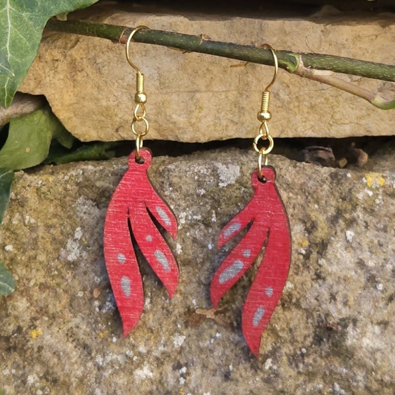 BO Rect. 4x1,1cm - Rouge et argenté