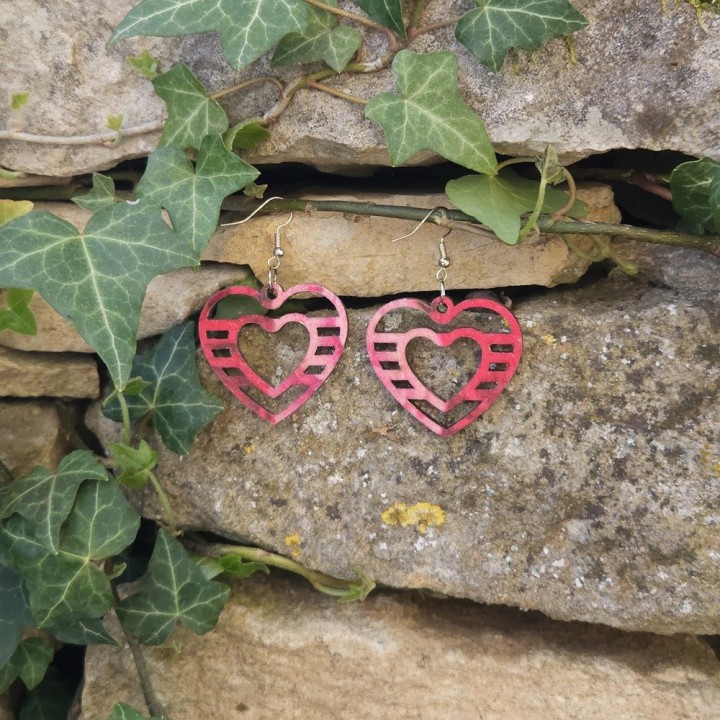 BO Rect. 4x3,7cm - Rose et rouge (var. 1)