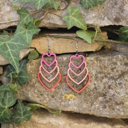 BO Rect. 5,2x3,2cm - Rose et rouge