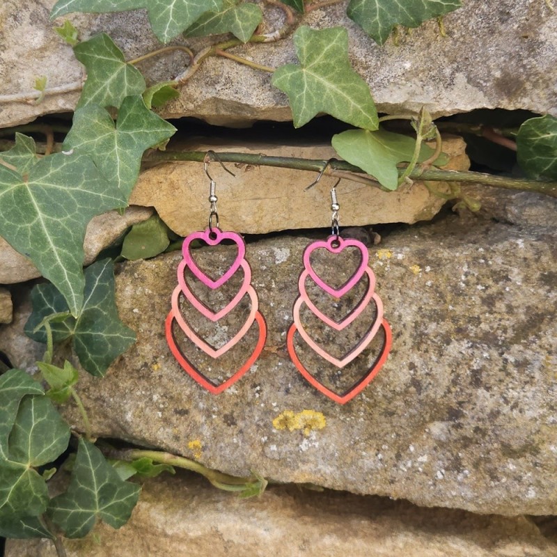 BO Rect. 5,2x3,2cm - Rose et rouge