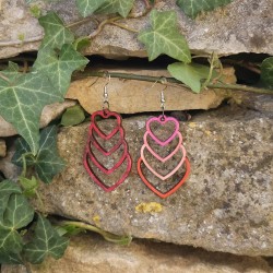 BO Rect. 5,2x3,2cm - Rose et rouge