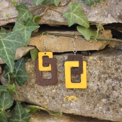 BO Fantaisie 4,3cm - Marron et jaune