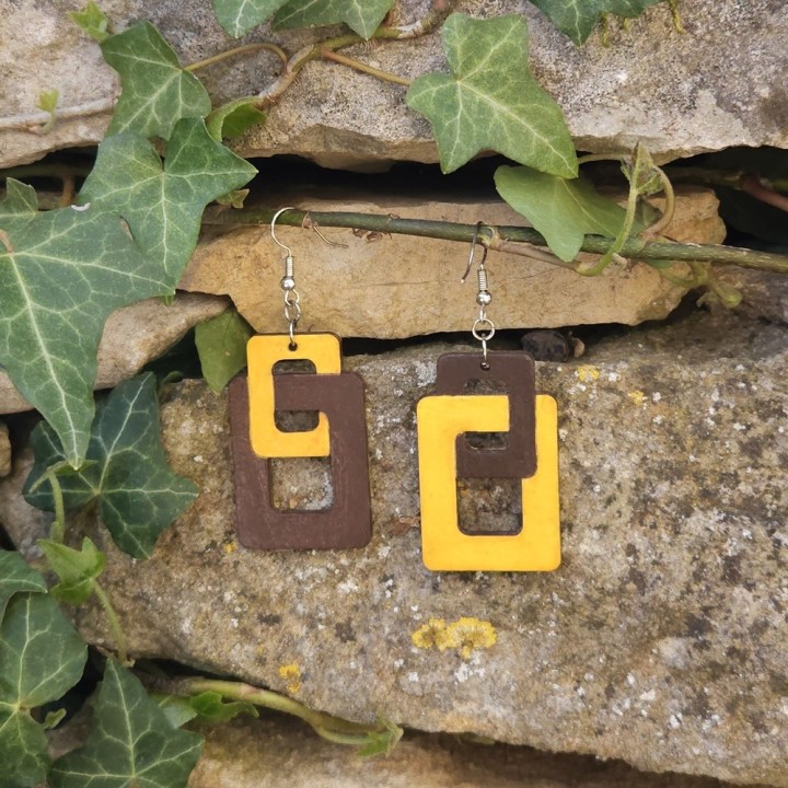 BO Fantaisie 4,3cm - Marron et jaune