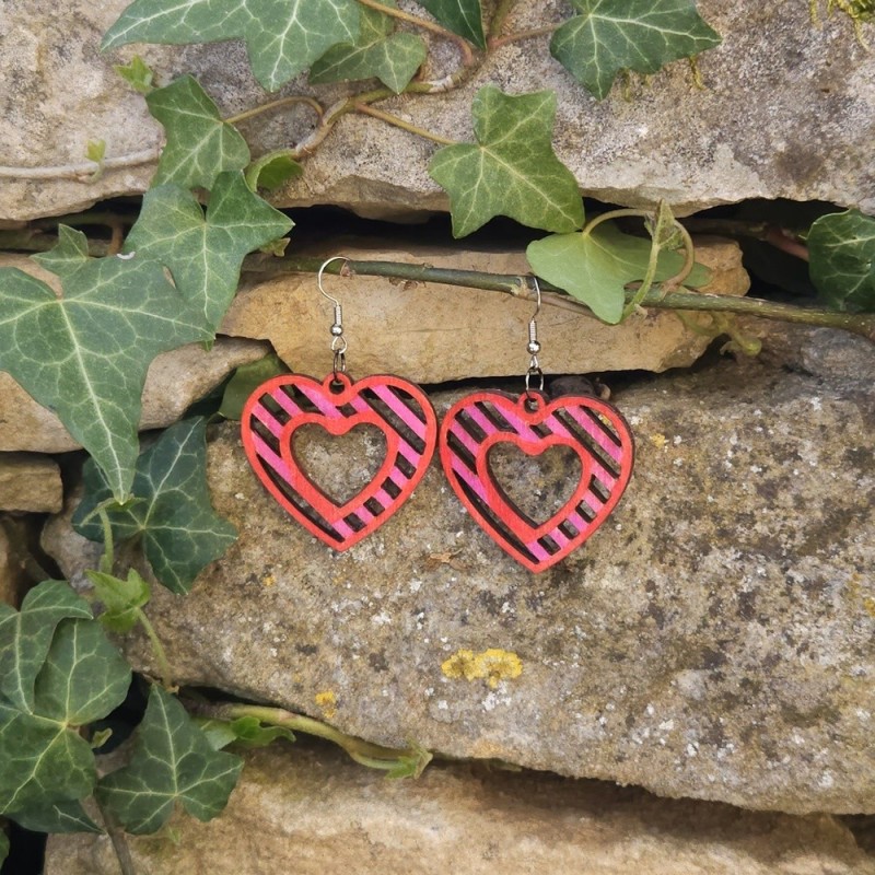 BO Rect. 4x3,7cm - Rose et rouge (var. 3)