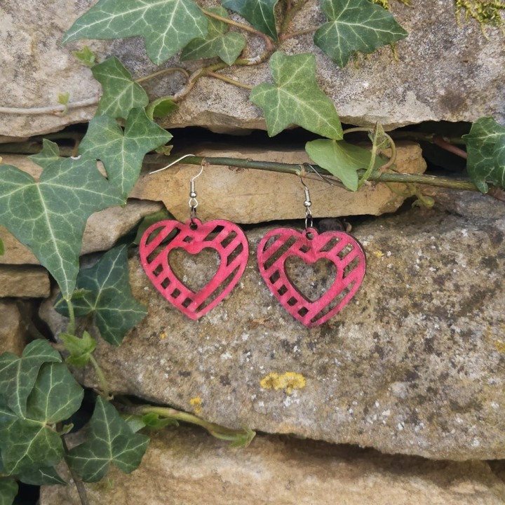 BO Rect. 4x3,7cm - Rose et rouge (var. 3)