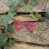 BO Rect. 4x3,7cm - Rose et rouge (var. 3)