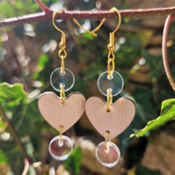 BO Acrylique et bois _ transparence et coeurs