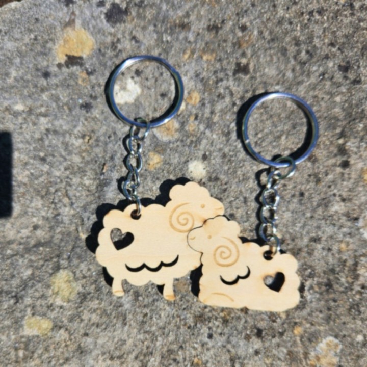 Porte-clés moutons amoureux