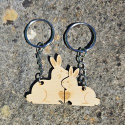 Porte-clés lapins amoureux