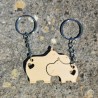 Porte-clés hippopotames amoureux