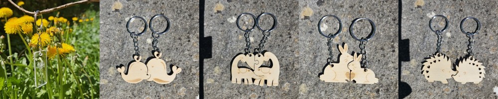 Porte-clés en bois artisanaux