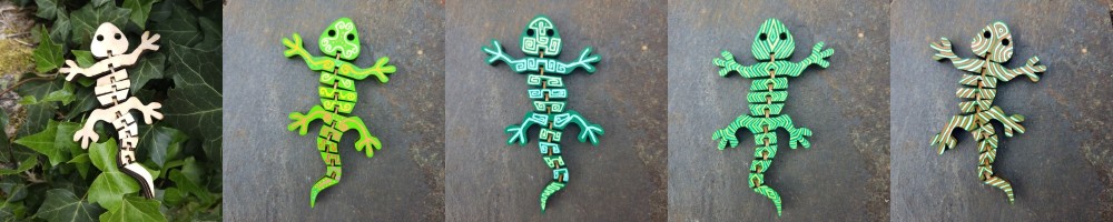 Animaux articulés en bois – lézards, salamandre, scorpions