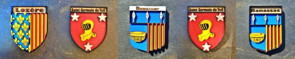 Magnets blasons de Lozère en bois peint