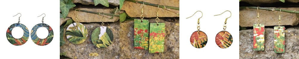 Boucles d'oreilles fleurs et nature en bois
